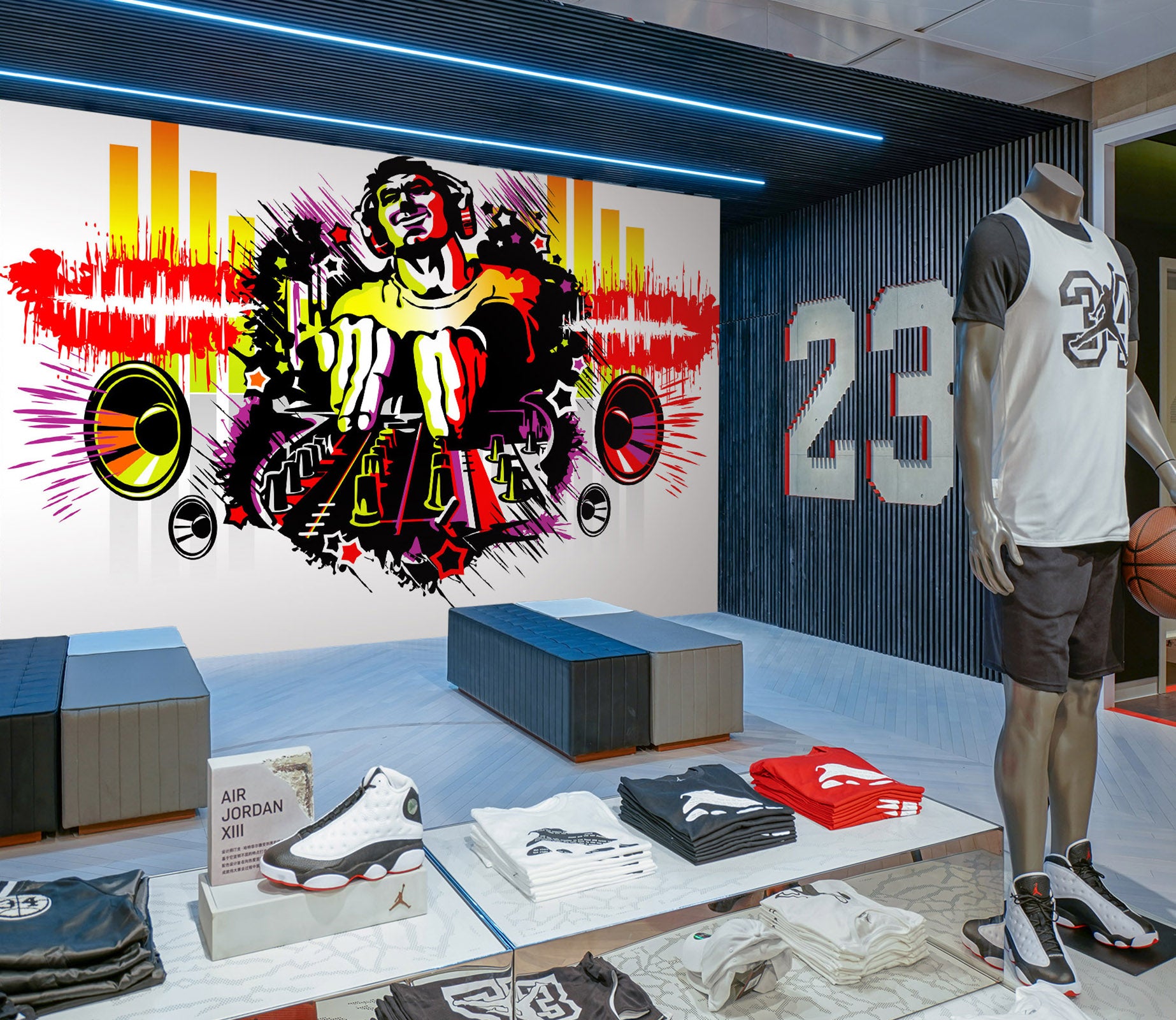 3D Painted Sound 124 Wall Murals