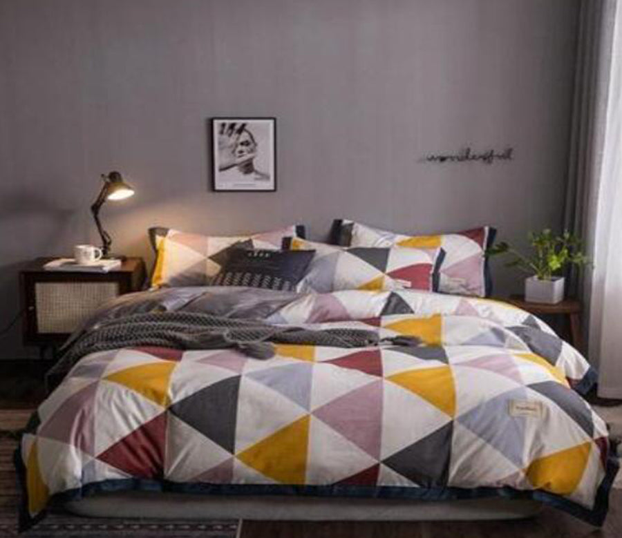 3D Colored Triangle 14032 Bed Pillowcases Quilt