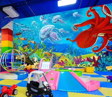 3D Ocean World Octopus 1478 Indoor Play Centres Wall Murals