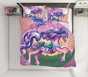 3D Unicorn Princess 121 Rose Catherine Khan Bedding Bed Pillowcases Quilt Quiet Covers AJ Creativity Home 