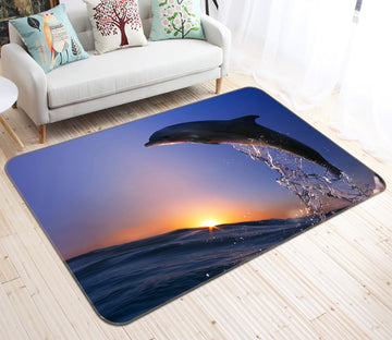 3D Dolphin Jumping 68155 Animal Non Slip Rug Mat