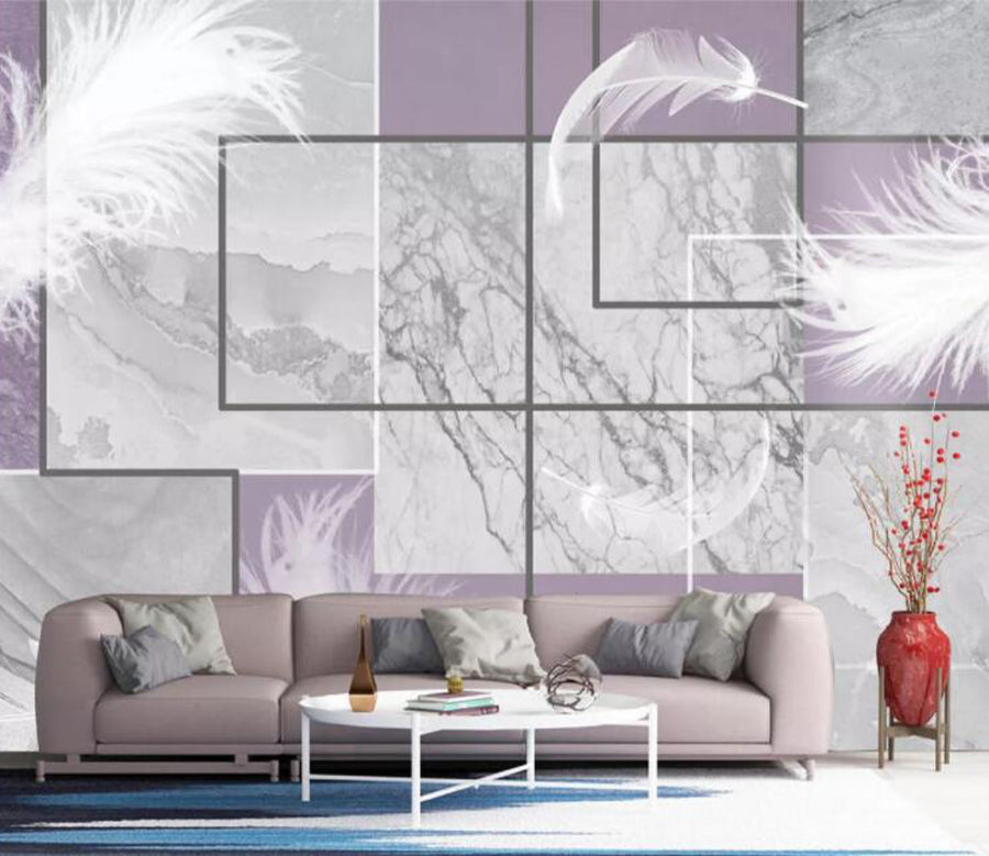 3D Slate Feather WC2593 Wall Murals