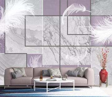 3D Slate Feather WC2593 Wall Murals