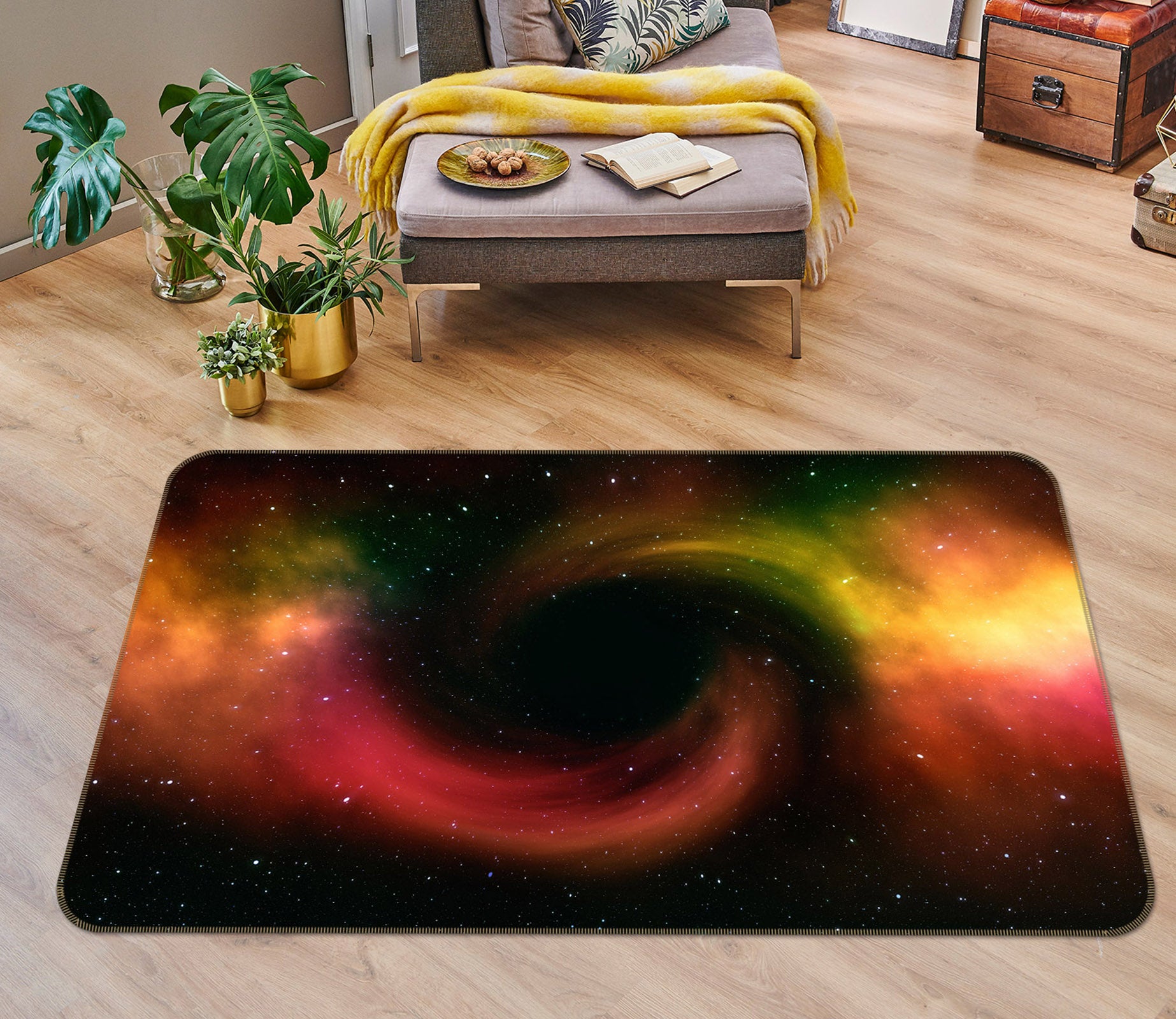 3D Colorful Black Hole 36108 Non Slip Rug Mat