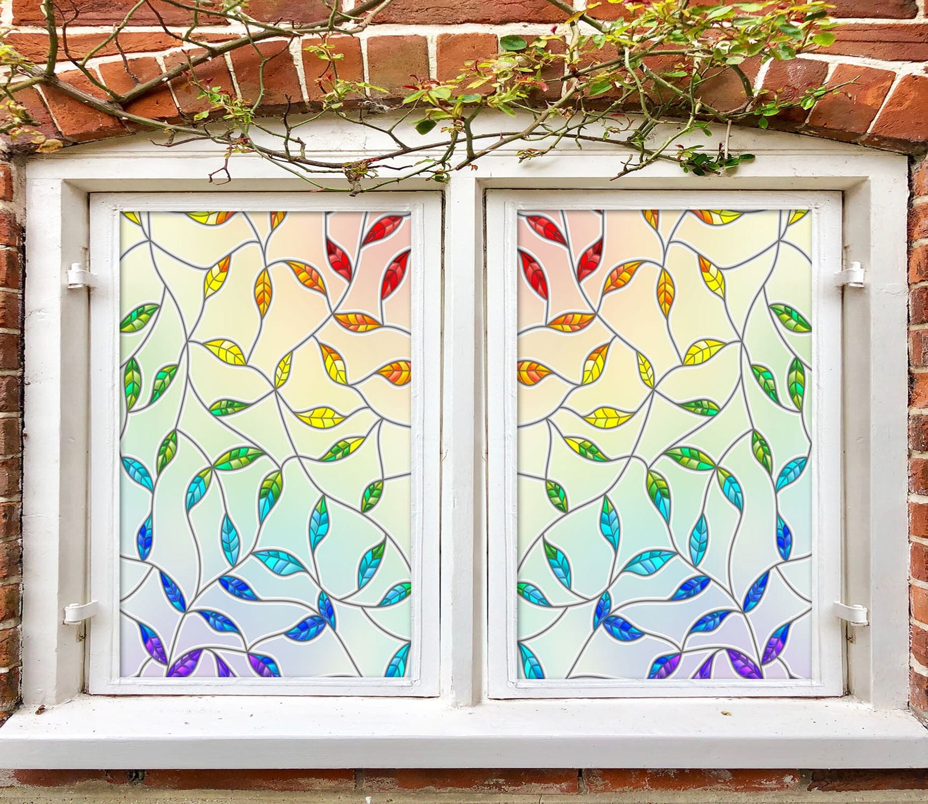 3D Colored Leaves 363 Window Film Print Sticker Cling Stained Glass UV Block Wallpaper AJ Wallpaper 2 