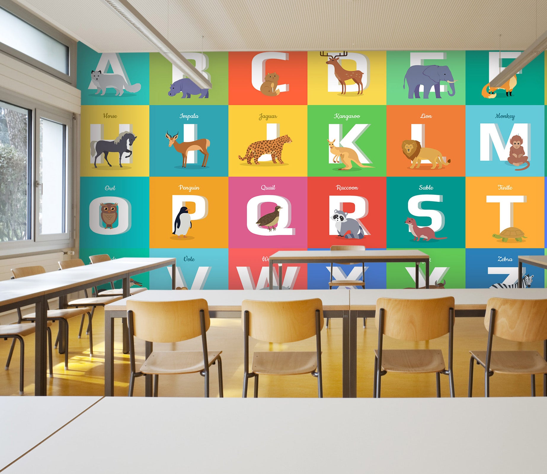 3D Cartoon Animal Alphabet 160 Wall Murals
