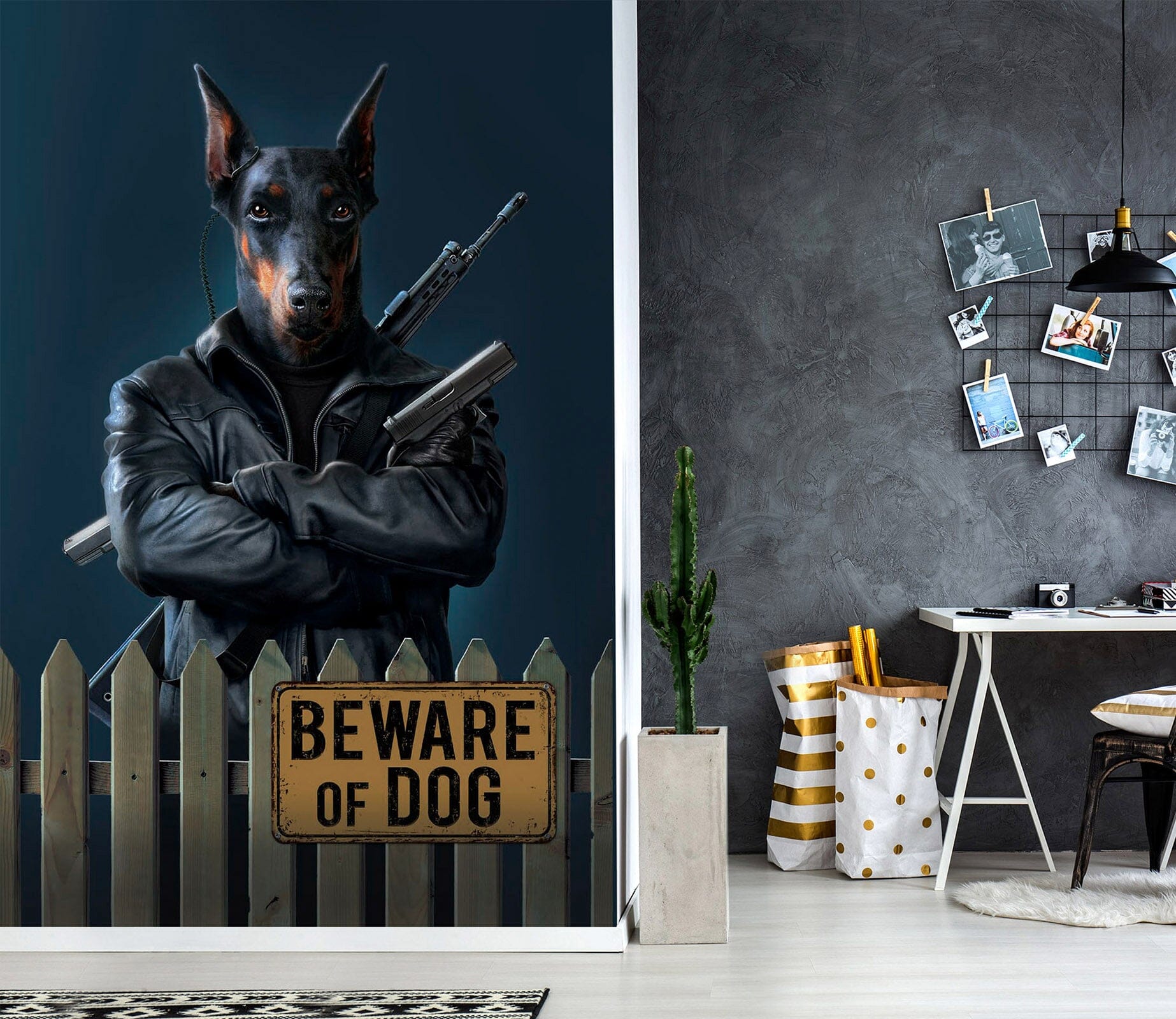 3D Dog Wwarrior 1409 Wall Murals Exclusive Designer Vincent Wallpaper AJ Wallpaper 2 