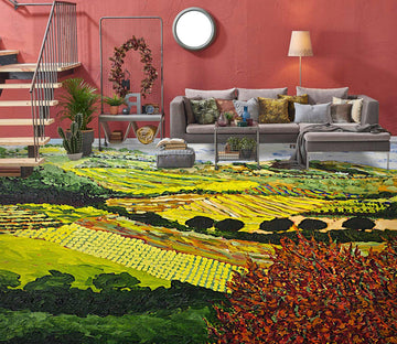 3D Field Red Flowers 9527 Allan P. Friedlander Floor Mural