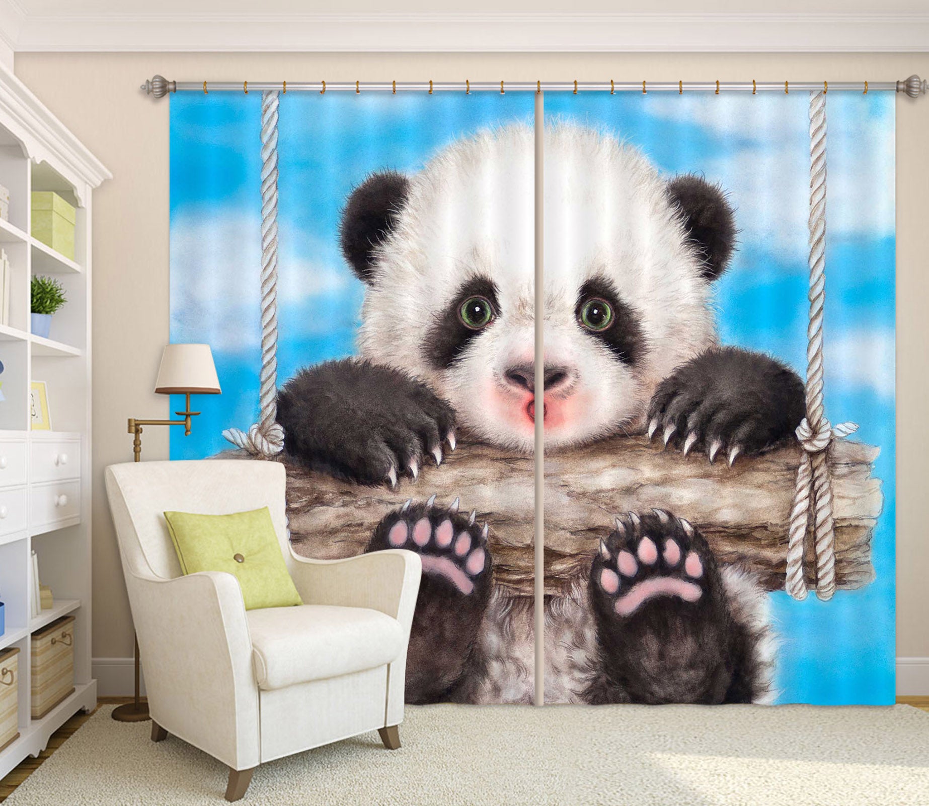 3D Panda Swing 9046 Kayomi Harai Curtain Curtains Drapes