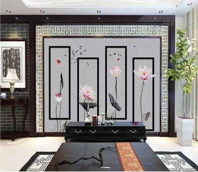 3D Lotus 1698 Wall Murals Wallpaper AJ Wallpaper 2 