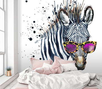 3D Zebra Sunglasses 374 Wall Murals Wallpaper AJ Wallpaper 2 