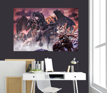 3D Dragon Warrior 5098 Tom Wood Wall Sticker