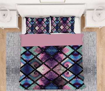 3D Diamond Pattern 14075 Bed Pillowcases Quilt
