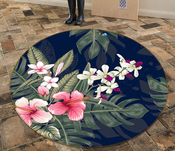 3D Bouquet 81117 Round Non Slip Rug Mat