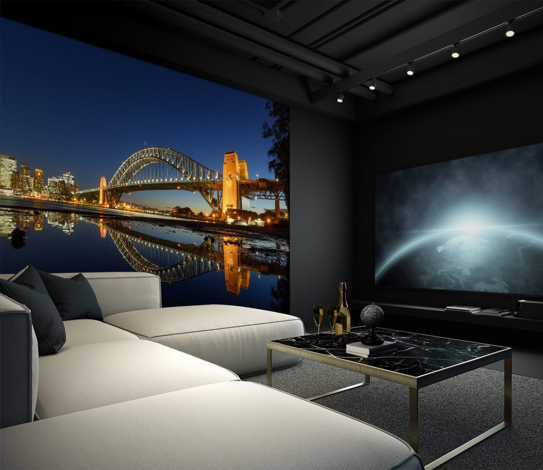 3D Night Bridge 1406 Wall Murals Wallpaper AJ Wallpaper 2 