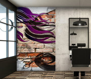 3D Long Purple Hair 1592 Wall Murals