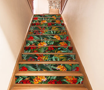 3D Red Flowers Grove 103220 Uta Naumann Stair Risers