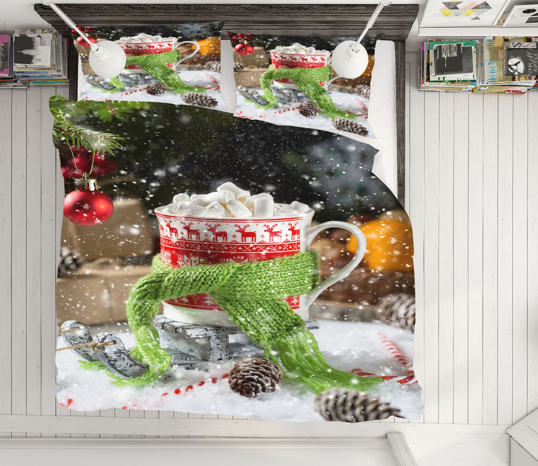 3D Cup Scarf 51139 Christmas Quilt Duvet Cover Xmas Bed Pillowcases
