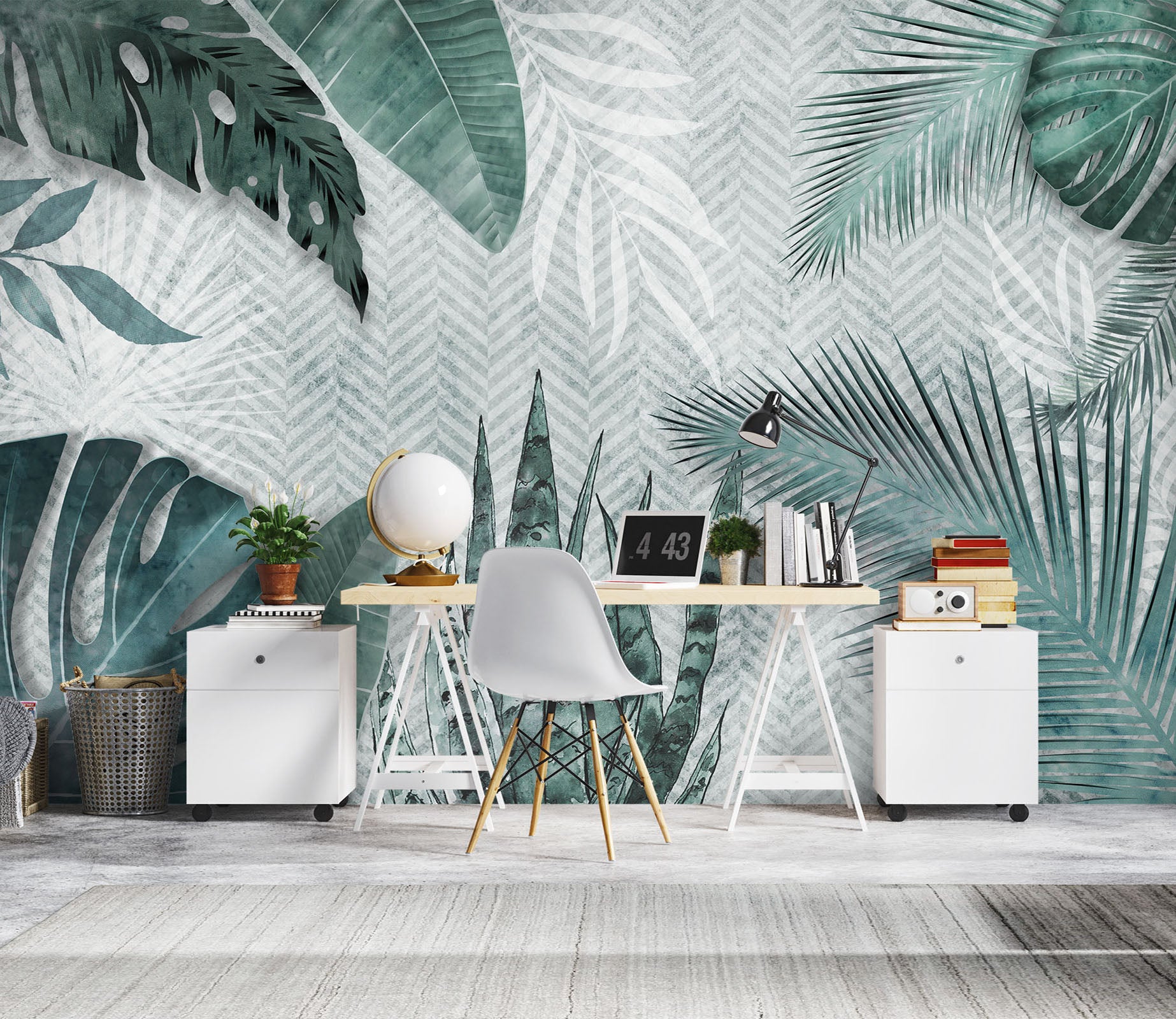 3D Green Leaves 1076 Wall Murals