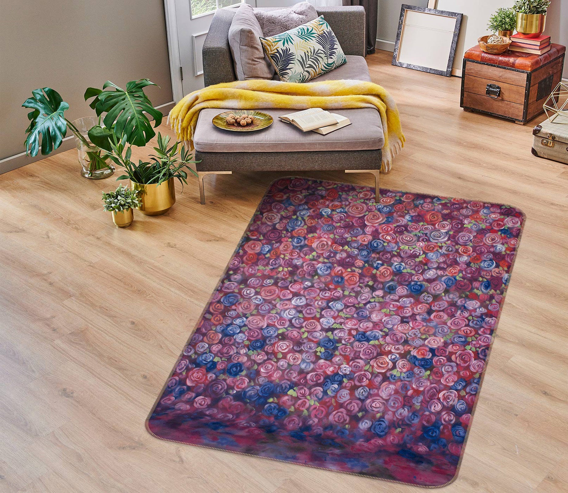 3D Flower Wall 76094 Non Slip Rug Mat