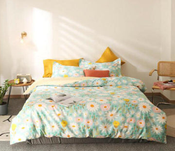 3D Light Green Daisy 50029 Bed Pillowcases Quilt