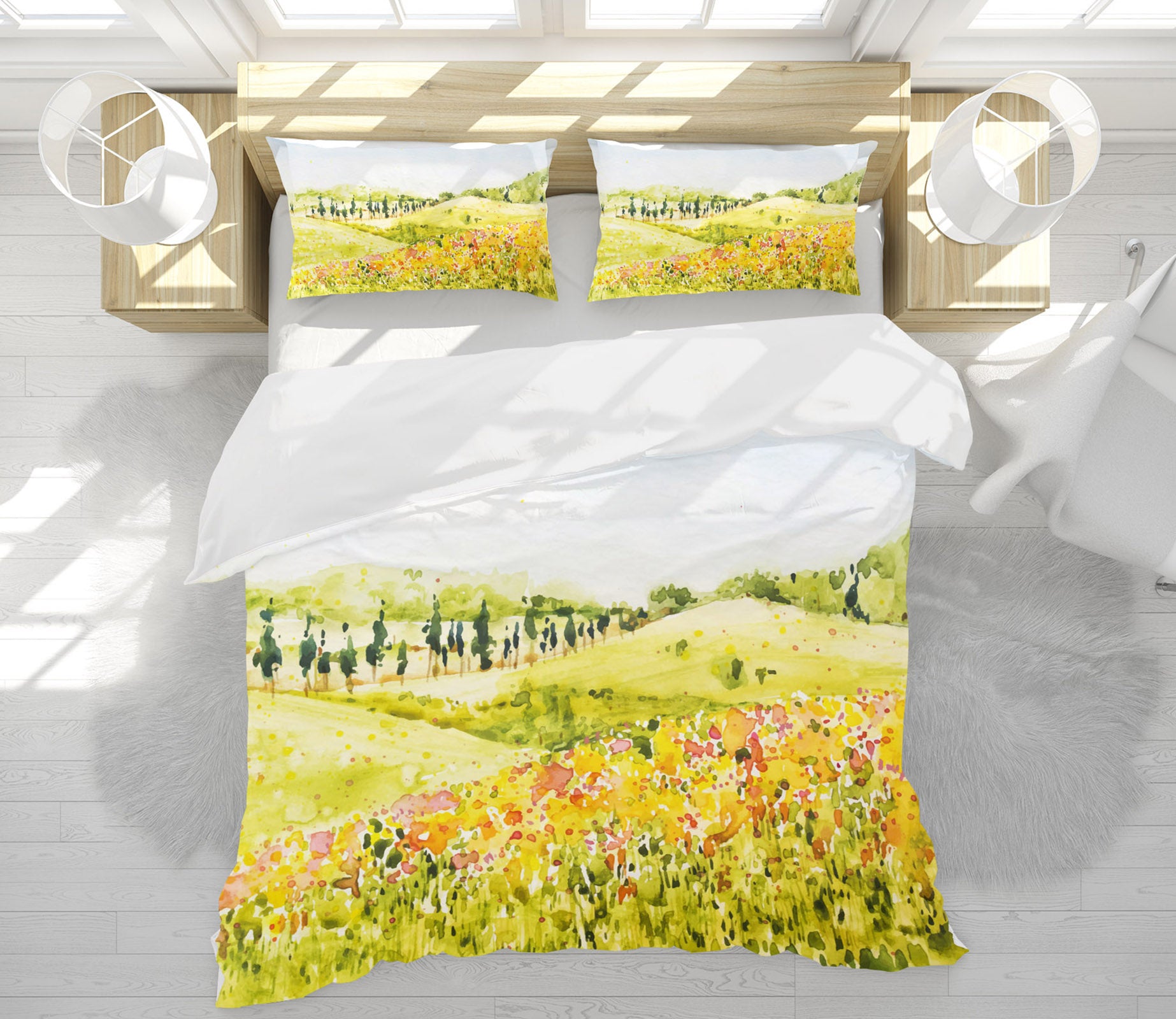 3D Meadow Flowers 60183 Bed Pillowcases Quilt