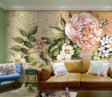 3D Flower Butterfly WC101 Wall Murals Wallpaper AJ Wallpaper 2 