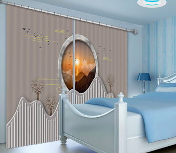 3D Dusk Tree 857 Curtains Drapes Wallpaper AJ Wallpaper 