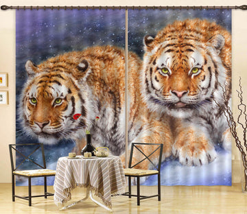3D Snow Tiger 9069 Kayomi Harai Curtain Curtains Drapes
