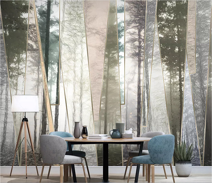 3D Foggy Forest 1760 Wall Murals Wallpaper AJ Wallpaper 2 