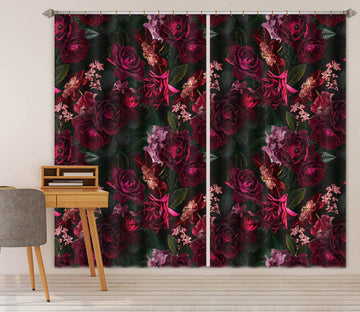 3D Painted Flowers 151 Uta Naumann Curtain Curtains Drapes Curtains AJ Creativity Home 