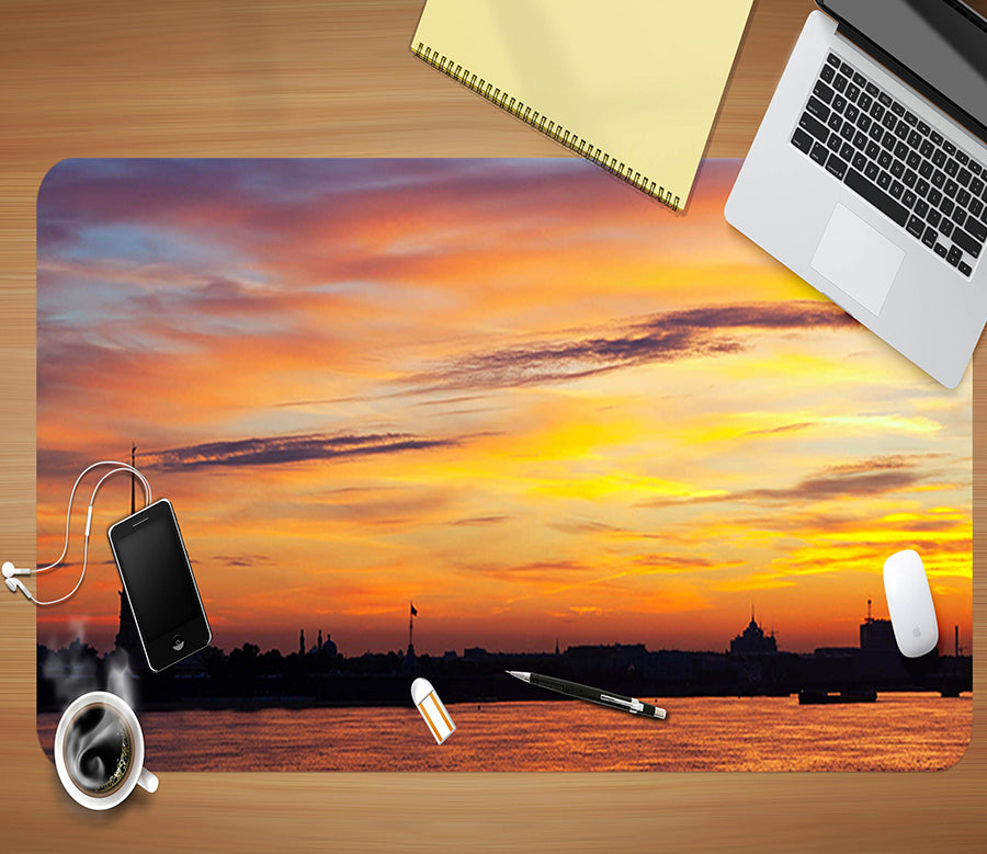 3D Sunset Clouds 17013 Desk Mat