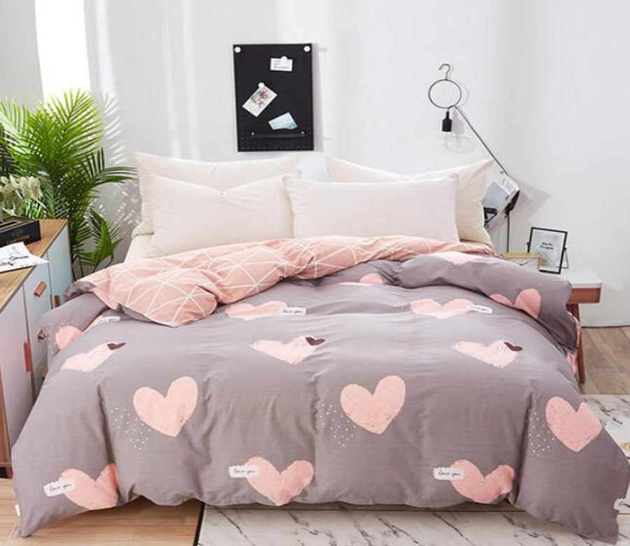 3D Brown Bottom Pink Love 2047 Bed Pillowcases Quilt