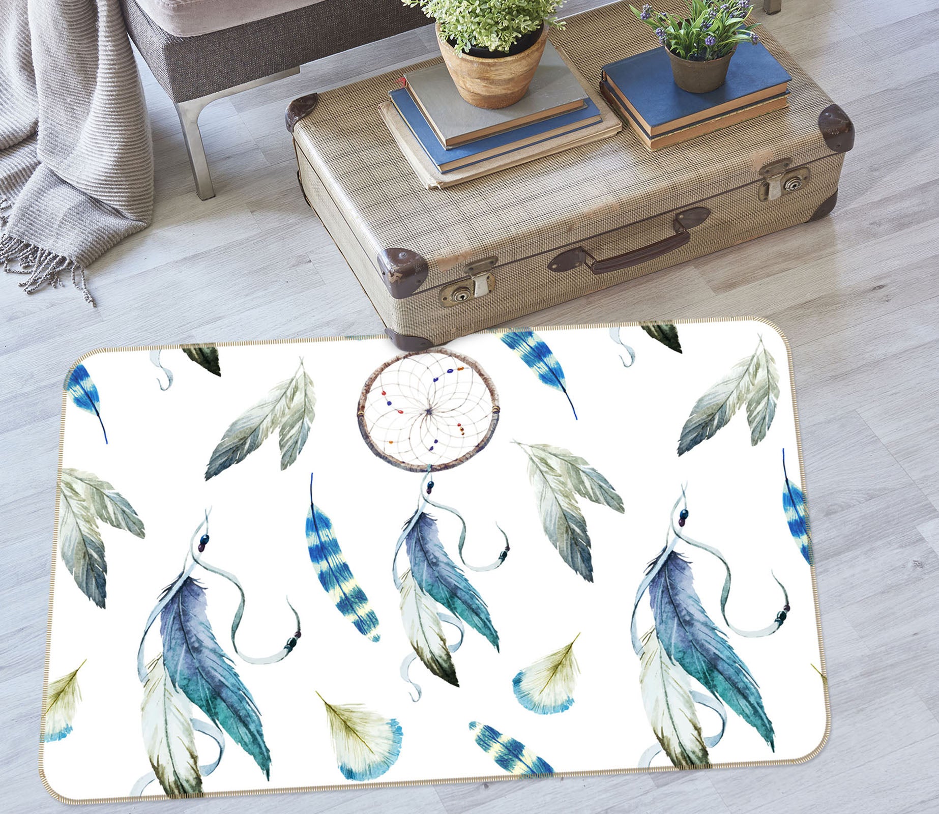 3D Feather 35058 Non Slip Rug Mat