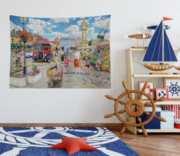 3D City Street Pedestrian 11232 Trevor Mitchell Tapestry Hanging Cloth Hang