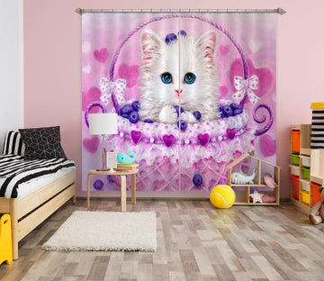 3D Blueberry Cat 9020 Kayomi Harai Curtain Curtains Drapes