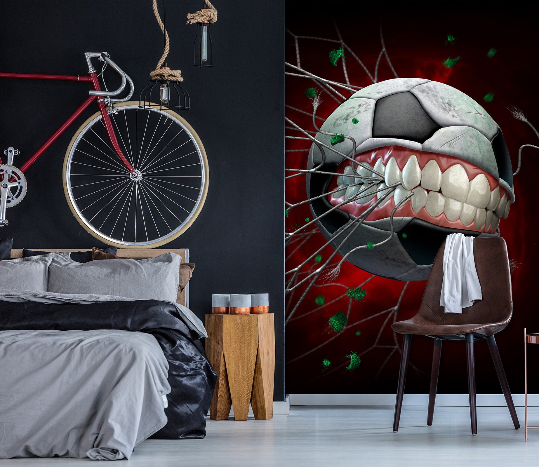 3D Teeth Football Net 5013 Tom Wood Wall Mural Wall Murals