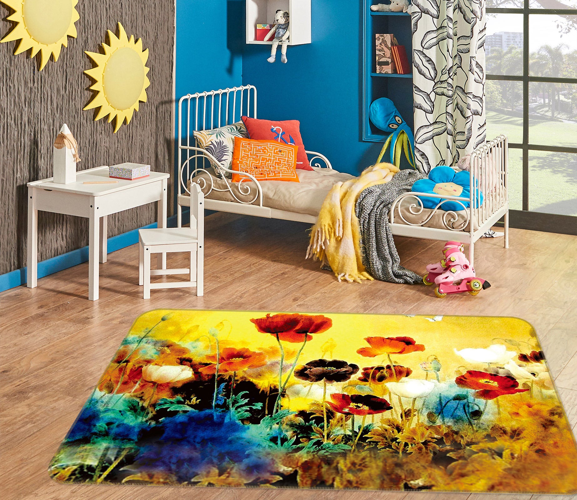 3D Flowers 75179 Non Slip Rug Mat