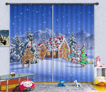 3D Gingerbread Fantasy 044 Jerry LoFaro Curtain Curtains Drapes Curtains AJ Creativity Home 