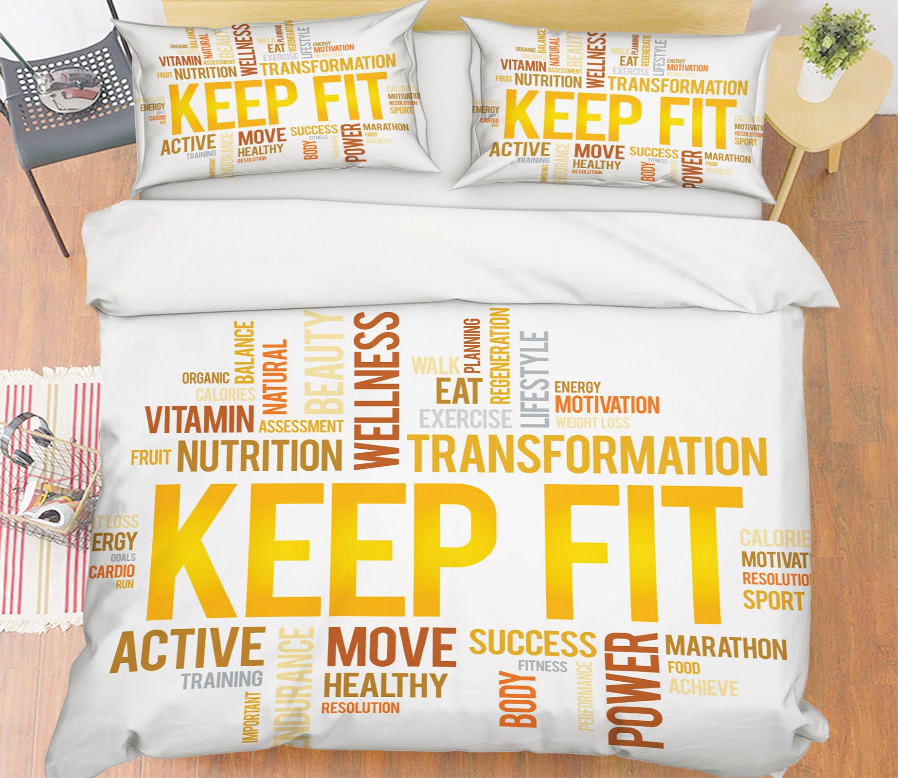 3D Yellow Letters 14156 Bed Pillowcases Quilt