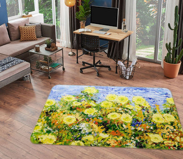 3D Color Chrysanthemum 1110 Allan P. Friedlander Rug Non Slip Rug Mat Mat AJ Creativity Home 