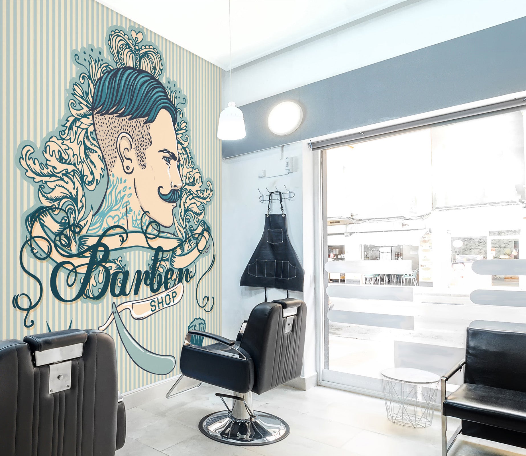 3D Hairstyle Pattern 115208 Barber Shop Wall Murals