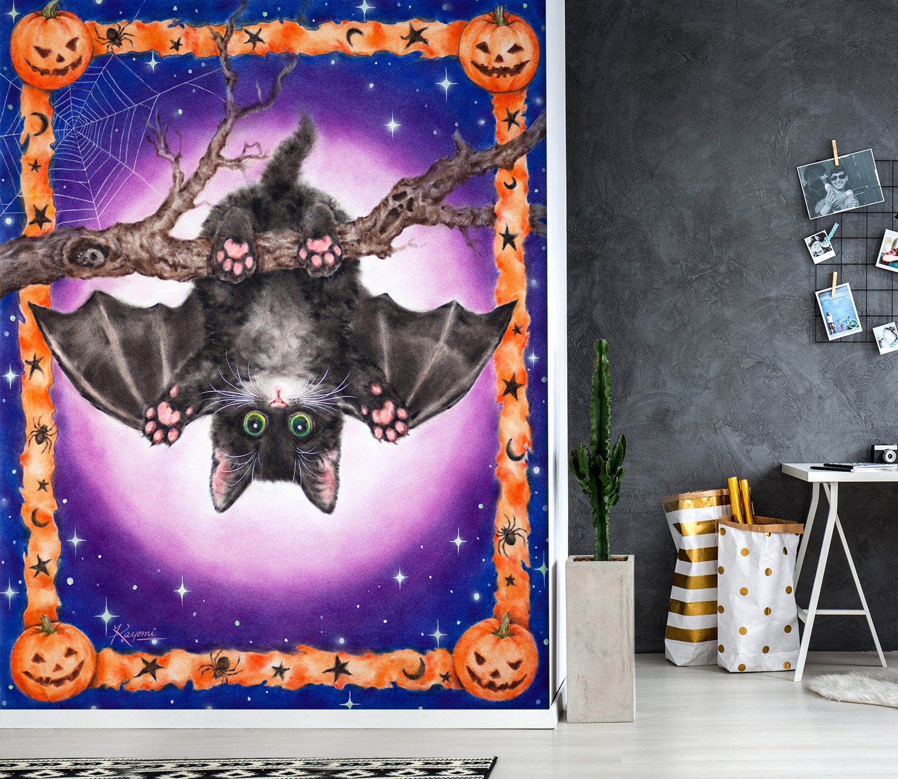 3D Bat Branch 5484 Kayomi Harai Wall Mural Wall Murals