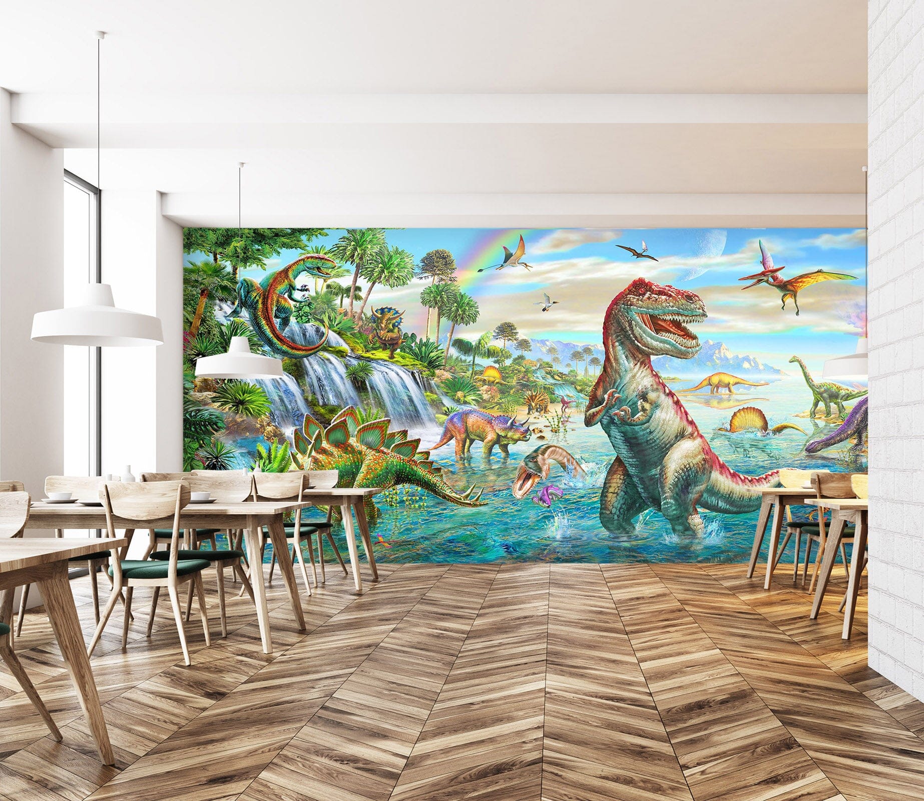 3D Dinosaur Canyon 1418 Adrian Chesterman Wall Mural Wall Murals Wallpaper AJ Wallpaper 2 