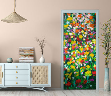 3D Colorful Flowers 9295 Allan P. Friedlander Door Mural