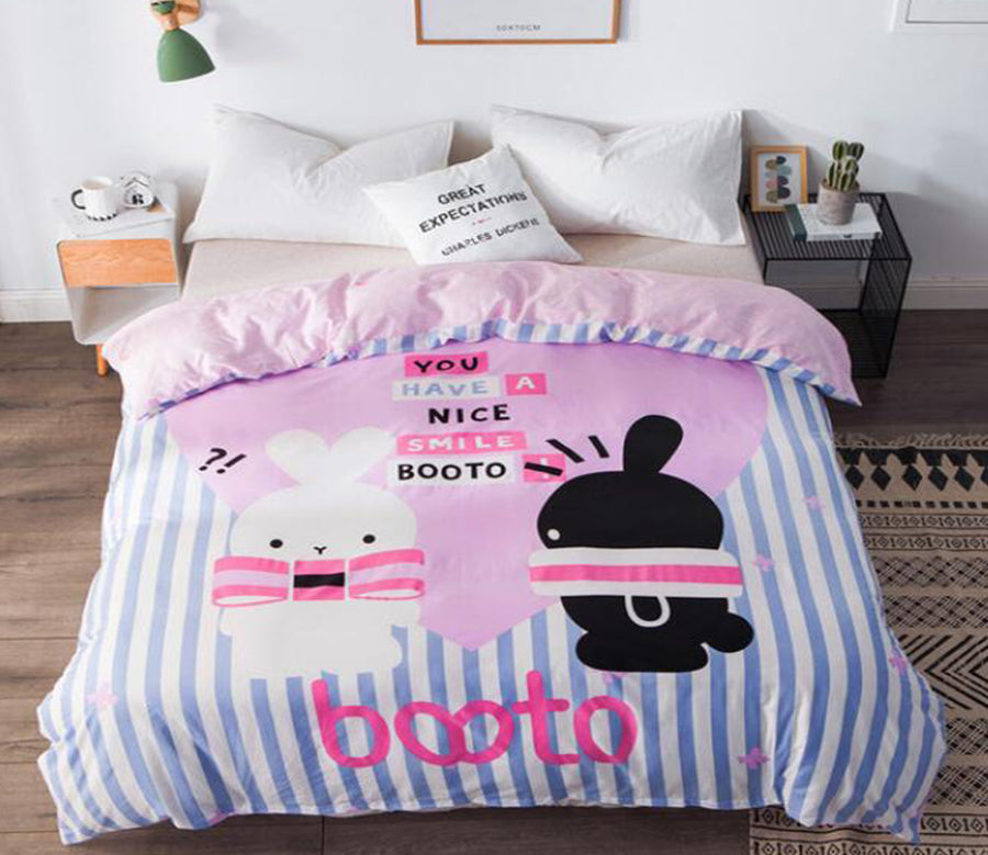 3D Black And White Rabbit 3017 Bed Pillowcases Quilt