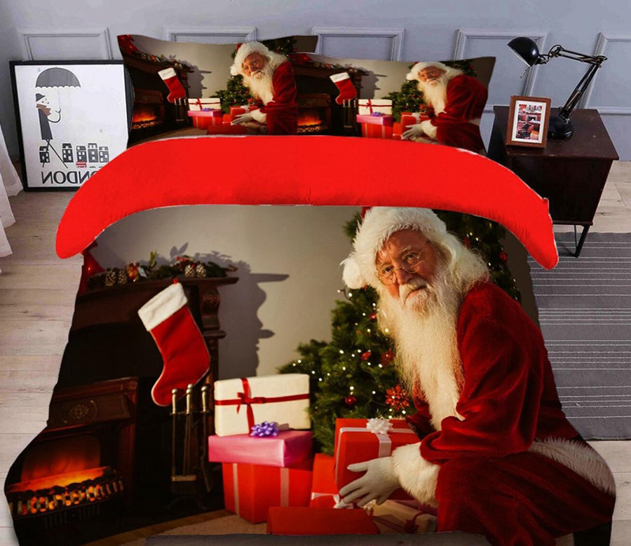 3D Santa Claus 45166 Christmas Quilt Duvet Cover Xmas Bed Pillowcases
