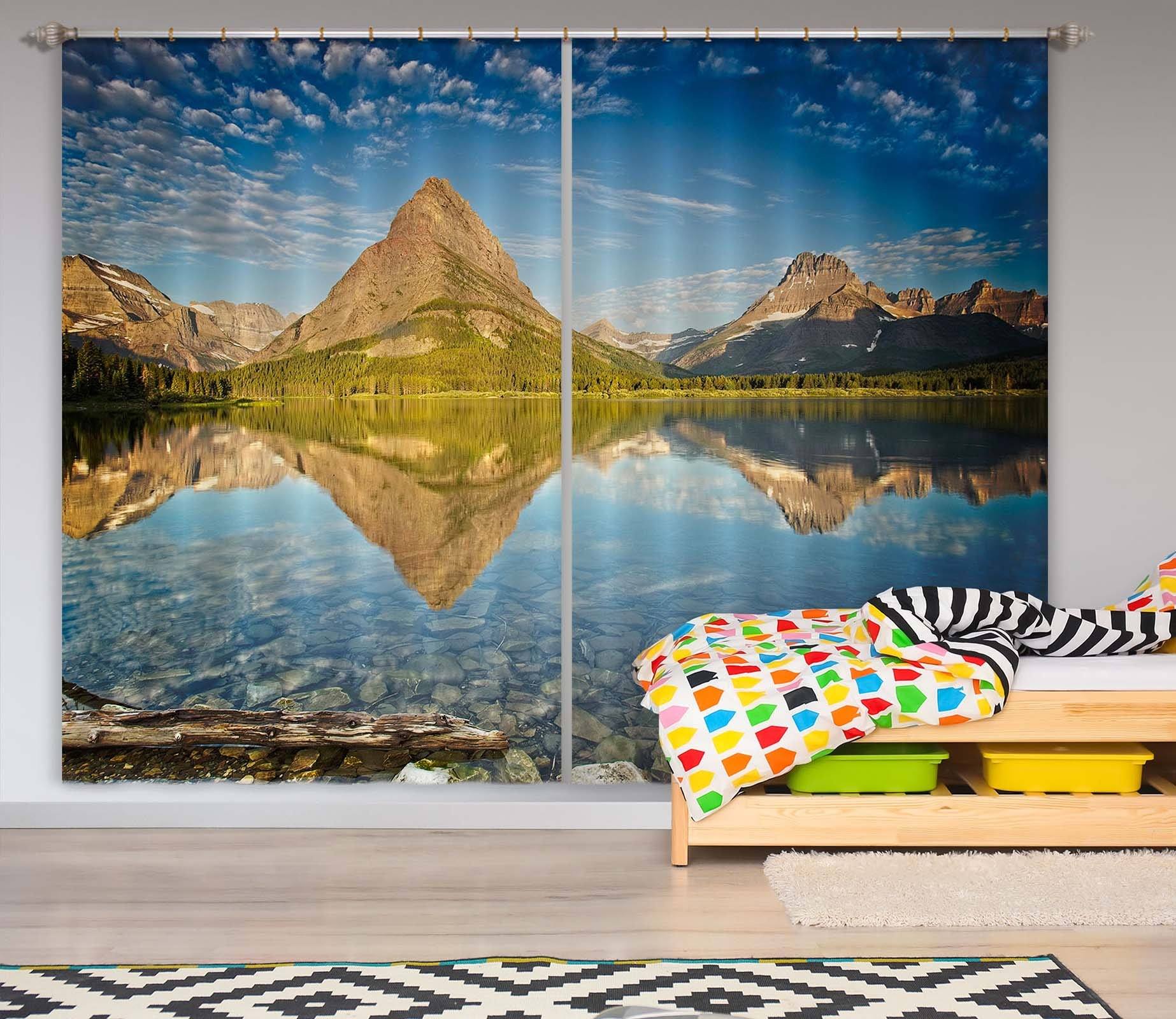 3D Alpine River 074 Kathy Barefield Curtain Curtains Drapes Curtains AJ Creativity Home 