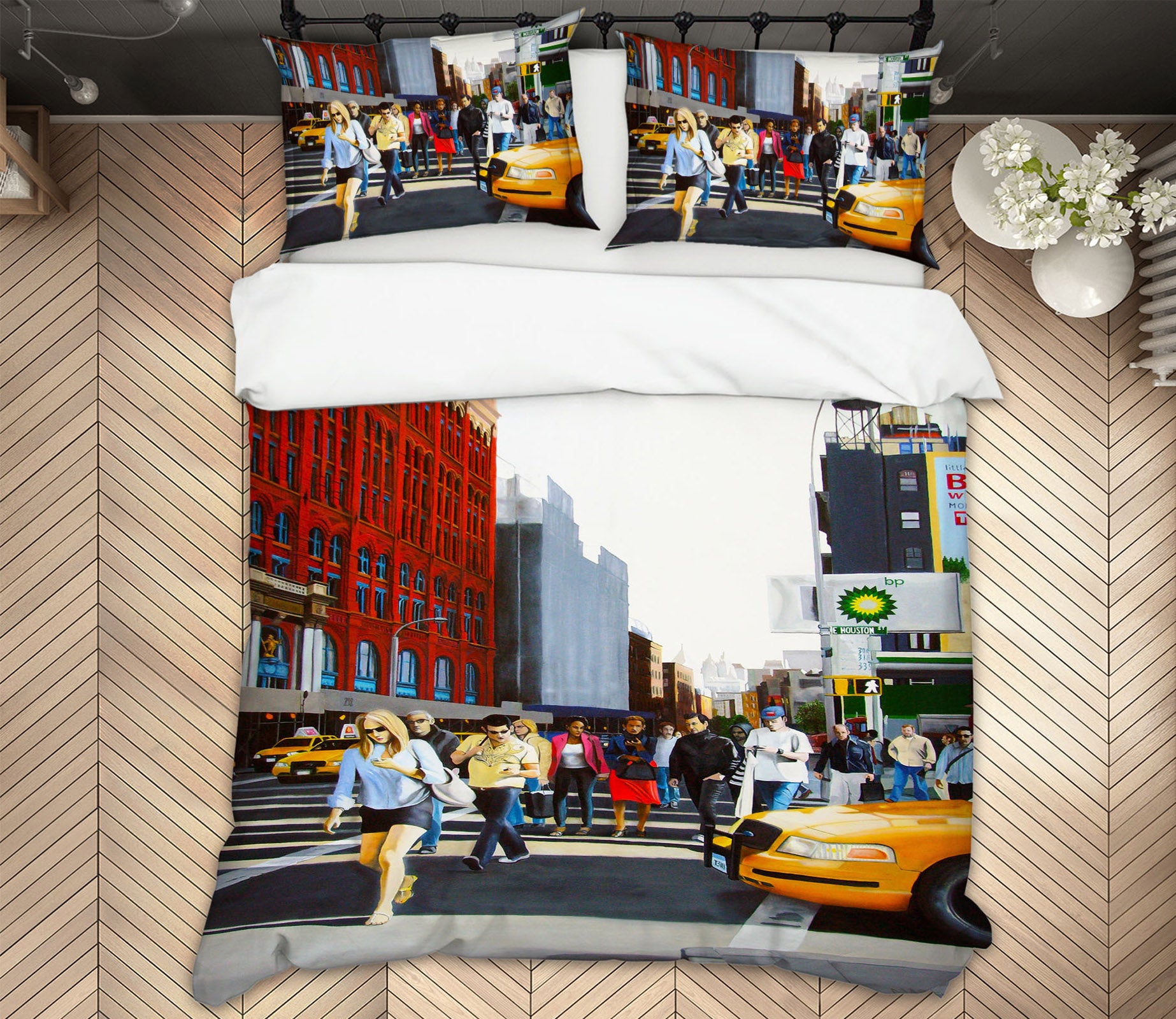 3D Street Pedestrians 11063 Matthew Holden Bates Bedding Bed Pillowcases Quilt