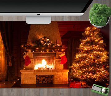 3D Tree Fireplace Light 51247 Christmas Desk Mat Xmas